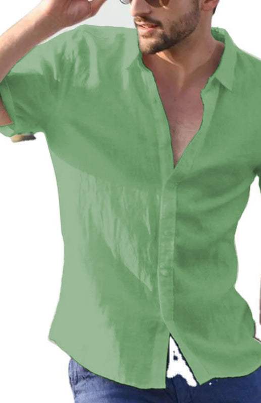 Breezy Hemp Button-Up Short-Sleeve Shirt for Effortless Summer Style - MENLL