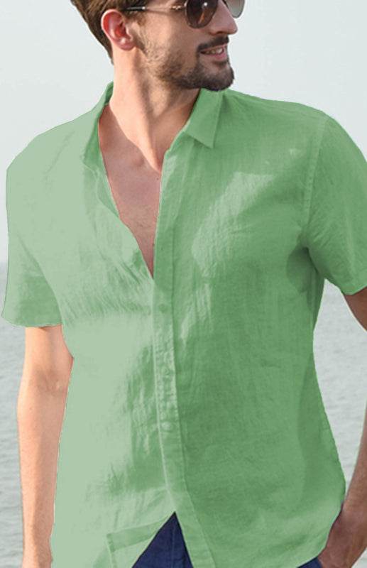 Breezy Hemp Button-Up Short-Sleeve Shirt for Effortless Summer Style - MENLL