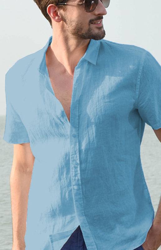 Breezy Hemp Button-Up Short-Sleeve Shirt for Effortless Summer Style - MENLL