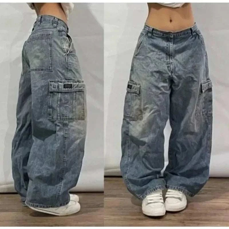 Chic Retro Vibe: Embroidered Baggy Jeans for Ultimate Comfort and Style - MENLL