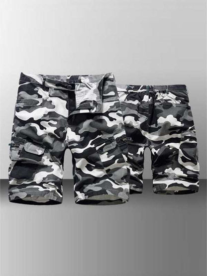 Adventure-Ready Men's Camouflage Cargo Shorts for Comfortable Outdoor Style - MENLL