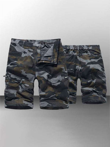 Adventure-Ready Men's Camouflage Cargo Shorts for Comfortable Outdoor Style - MENLL