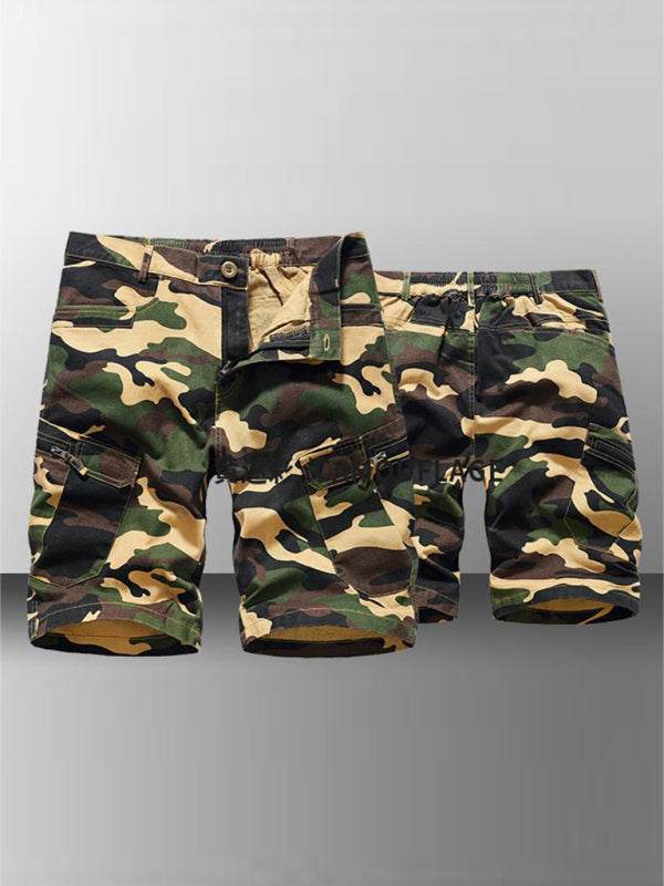 Adventure-Ready Men's Camouflage Cargo Shorts for Comfortable Outdoor Style - MENLL