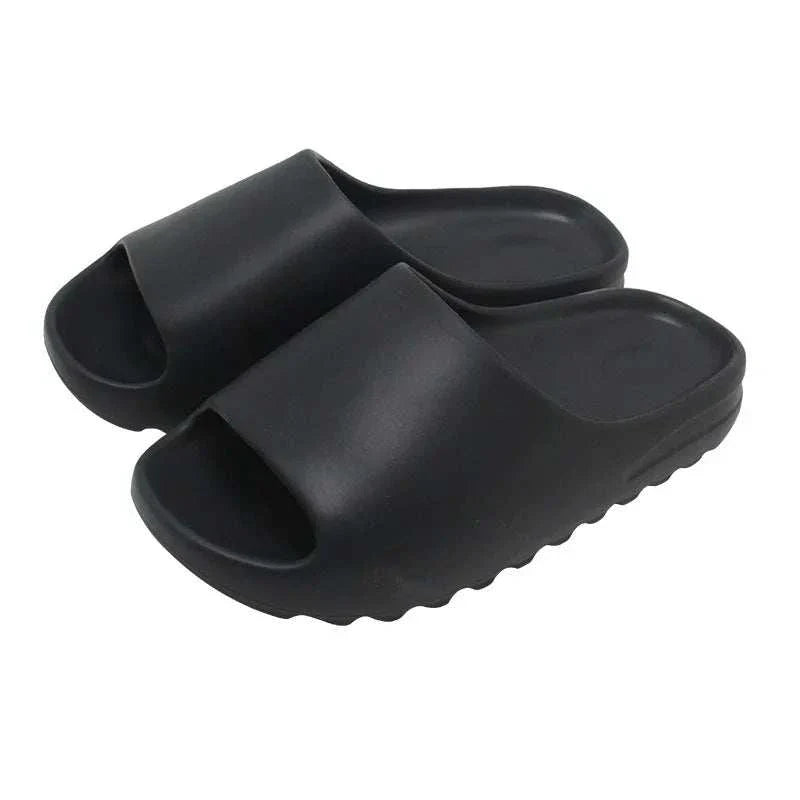 Big Size 47 summer slippers, EVA soft bottom, black indoor home slides, unisex design, lightweight beach sandals.