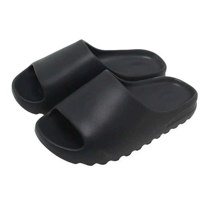 Big Size 47 summer slippers, EVA soft bottom, black indoor home slides, unisex design, lightweight beach sandals.