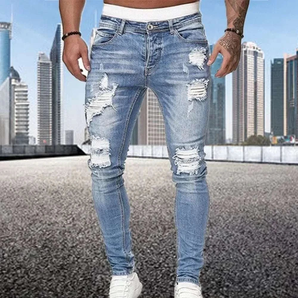Vintage-Inspired Slim Fit Denim for Effortless Style - MENLL
