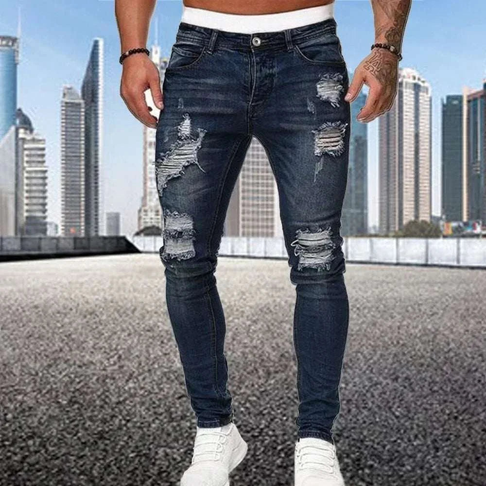 Vintage-Inspired Slim Fit Denim for Effortless Style - MENLL