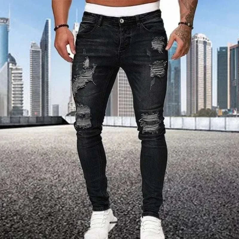 Vintage-Inspired Slim Fit Denim for Effortless Style - MENLL