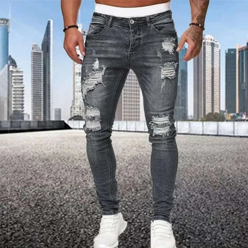 Vintage-Inspired Slim Fit Denim for Effortless Style - MENLL