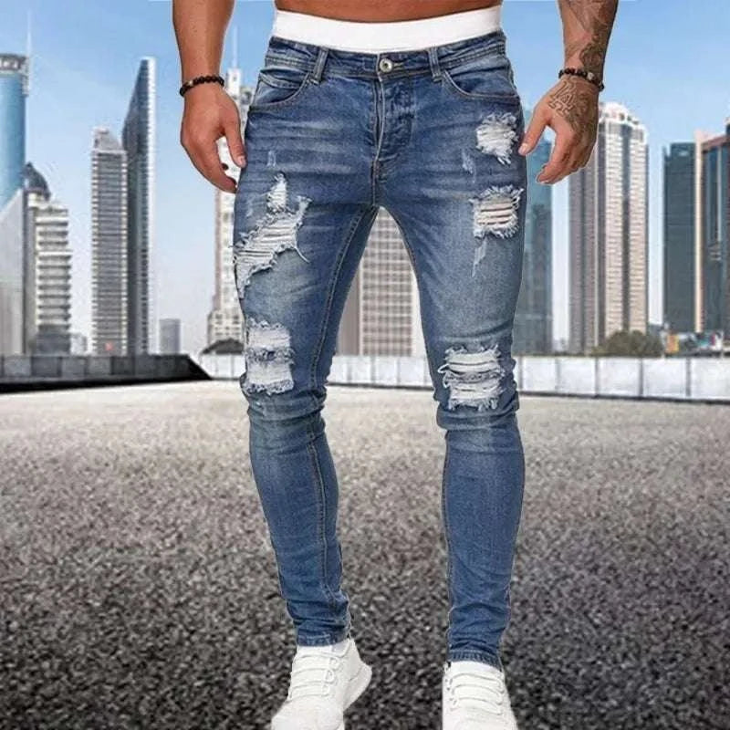 Vintage-Inspired Slim Fit Denim for Effortless Style - MENLL