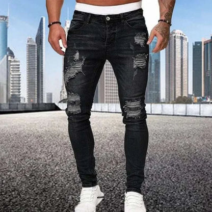 Vintage-Inspired Slim Fit Denim for Effortless Style - MENLL