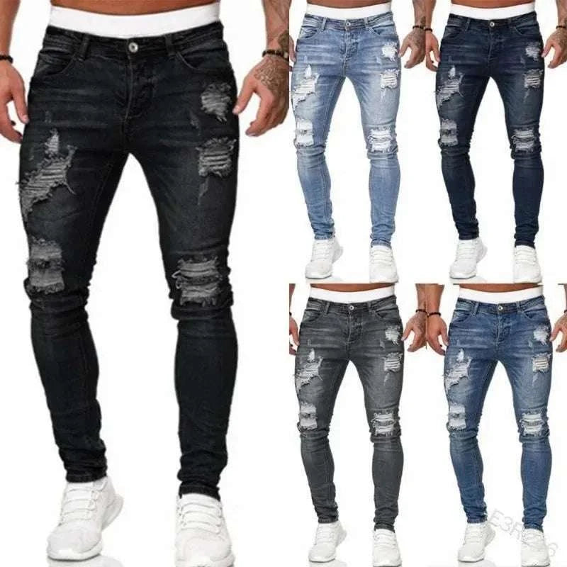 Vintage-Inspired Slim Fit Denim for Effortless Style - MENLL