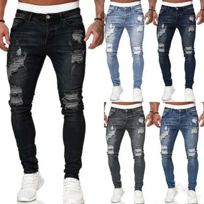 Vintage-Inspired Slim Fit Denim for Effortless Style - MENLL