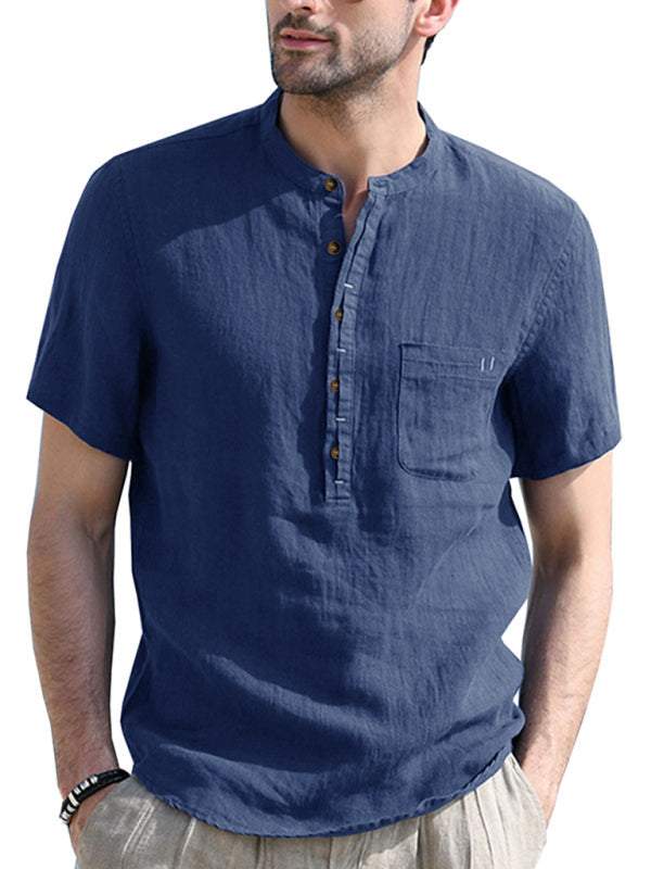 Breezy Linen-Cotton Short-Sleeve Shirt for Effortless Spring-Summer Style - MENLL