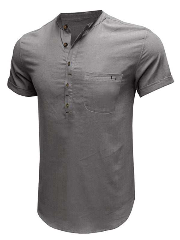 Breezy Linen-Cotton Short-Sleeve Shirt for Effortless Spring-Summer Style - MENLL