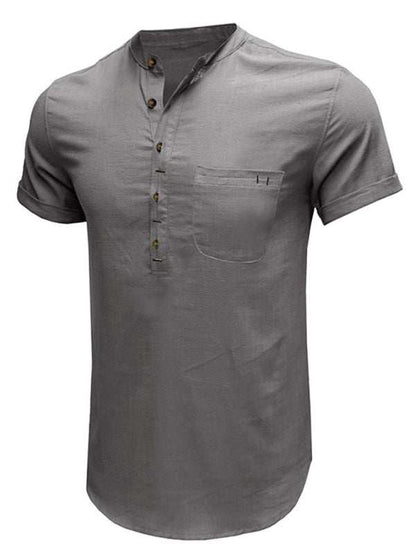Breezy Linen-Cotton Short-Sleeve Shirt for Effortless Spring-Summer Style - MENLL