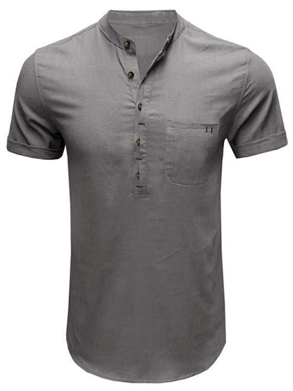 Breezy Linen-Cotton Short-Sleeve Shirt for Effortless Spring-Summer Style - MENLL