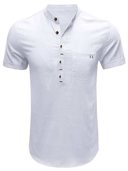 Breezy Linen-Cotton Short-Sleeve Shirt for Effortless Spring-Summer Style - MENLL
