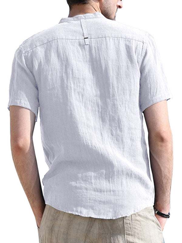 Breezy Linen-Cotton Short-Sleeve Shirt for Effortless Spring-Summer Style - MENLL