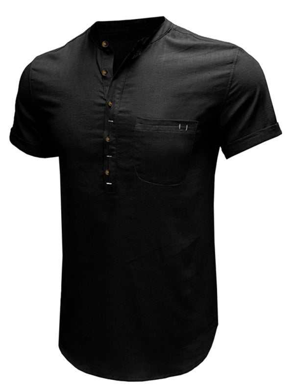 Breezy Linen-Cotton Short-Sleeve Shirt for Effortless Spring-Summer Style - MENLL