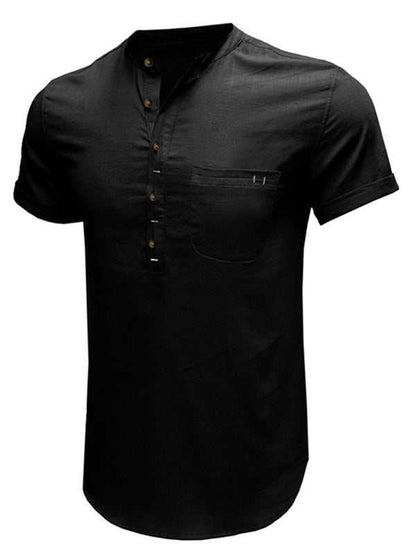 Breezy Linen-Cotton Short-Sleeve Shirt for Effortless Spring-Summer Style - MENLL