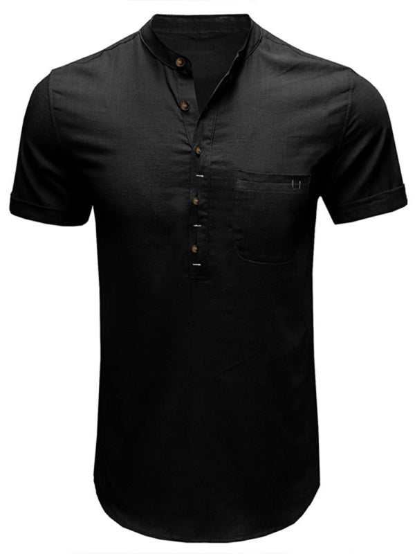 Breezy Linen-Cotton Short-Sleeve Shirt for Effortless Spring-Summer Style - MENLL