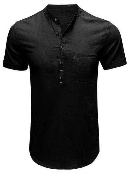 Breezy Linen-Cotton Short-Sleeve Shirt for Effortless Spring-Summer Style - MENLL