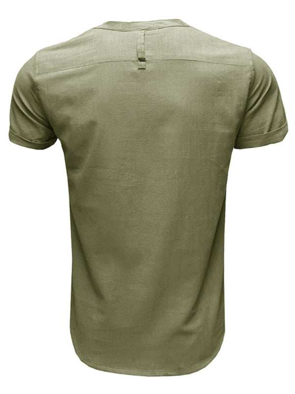 Breezy Linen-Cotton Short-Sleeve Shirt for Effortless Spring-Summer Style - MENLL
