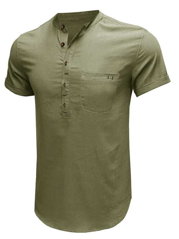 Breezy Linen-Cotton Short-Sleeve Shirt for Effortless Spring-Summer Style - MENLL