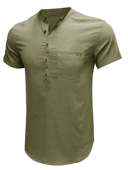 Breezy Linen-Cotton Short-Sleeve Shirt for Effortless Spring-Summer Style - MENLL