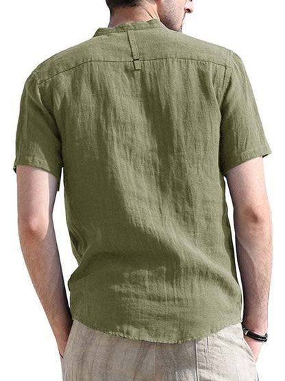 Breezy Linen-Cotton Short-Sleeve Shirt for Effortless Spring-Summer Style - MENLL