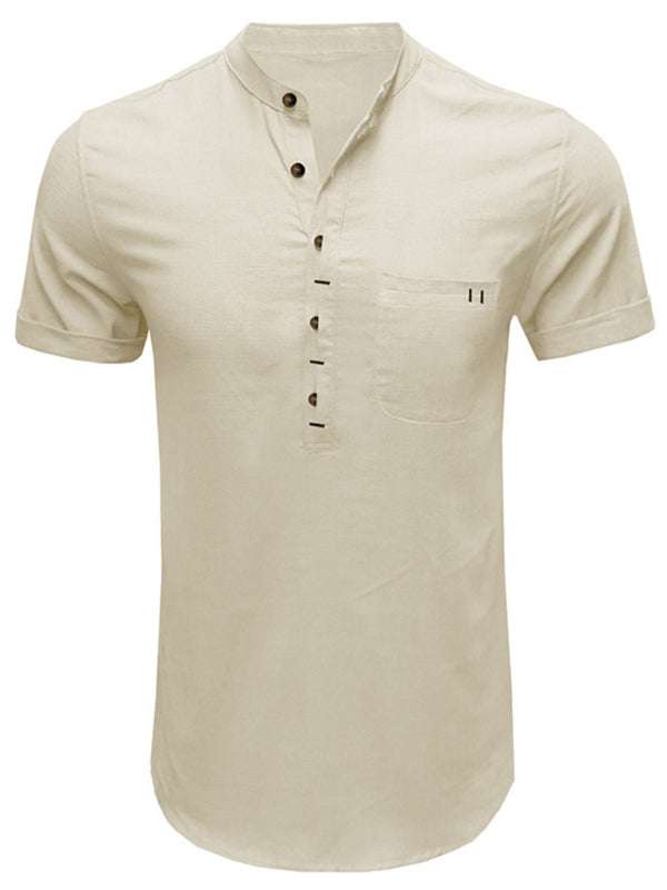 Breezy Linen-Cotton Short-Sleeve Shirt for Effortless Spring-Summer Style - MENLL