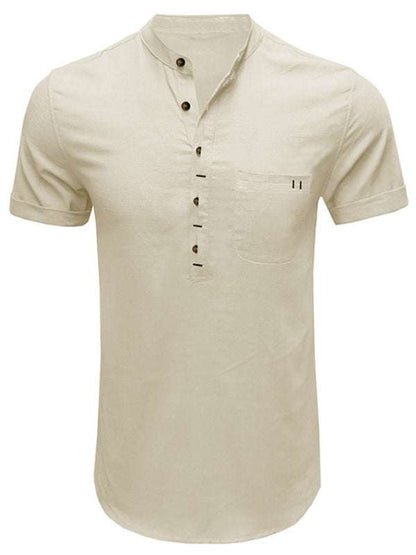 Breezy Linen-Cotton Short-Sleeve Shirt for Effortless Spring-Summer Style - MENLL