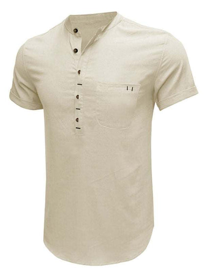 Breezy Linen-Cotton Short-Sleeve Shirt for Effortless Spring-Summer Style - MENLL