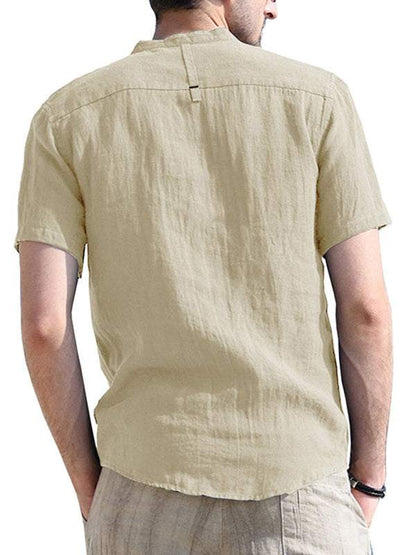 Breezy Linen-Cotton Short-Sleeve Shirt for Effortless Spring-Summer Style - MENLL