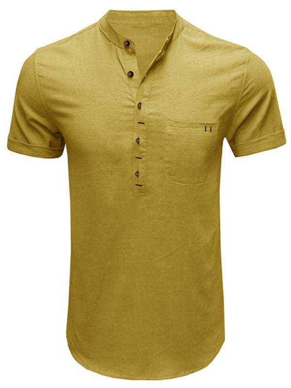 Breezy Linen-Cotton Short-Sleeve Shirt for Effortless Spring-Summer Style - MENLL