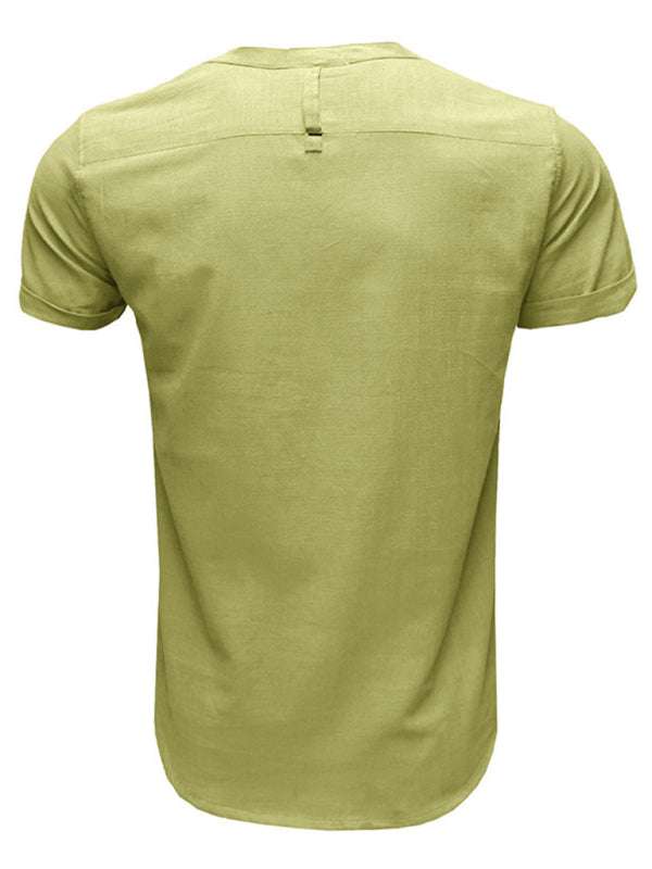 Breezy Linen-Cotton Short-Sleeve Shirt for Effortless Spring-Summer Style - MENLL