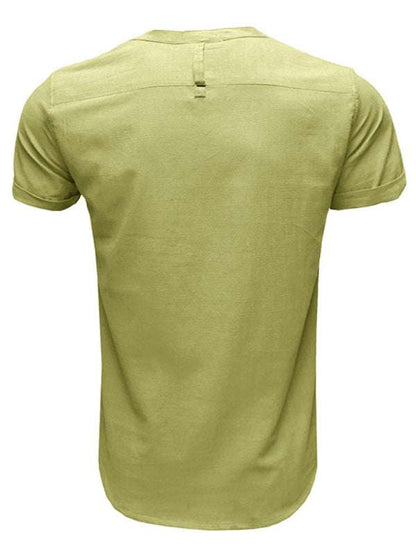 Breezy Linen-Cotton Short-Sleeve Shirt for Effortless Spring-Summer Style - MENLL