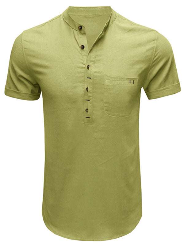 Breezy Linen-Cotton Short-Sleeve Shirt for Effortless Spring-Summer Style - MENLL