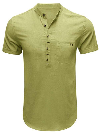 Breezy Linen-Cotton Short-Sleeve Shirt for Effortless Spring-Summer Style - MENLL
