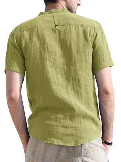 Breezy Linen-Cotton Short-Sleeve Shirt for Effortless Spring-Summer Style - MENLL