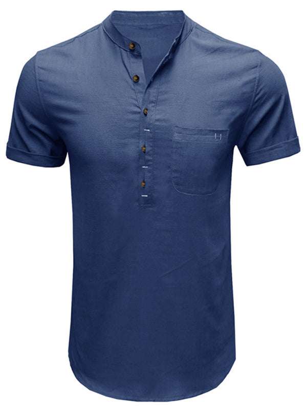 Breezy Linen-Cotton Short-Sleeve Shirt for Effortless Spring-Summer Style - MENLL