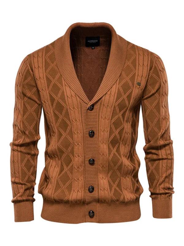 Chic Autumn-Winter Self-Designed Knit Cardigan for Men - MENLL