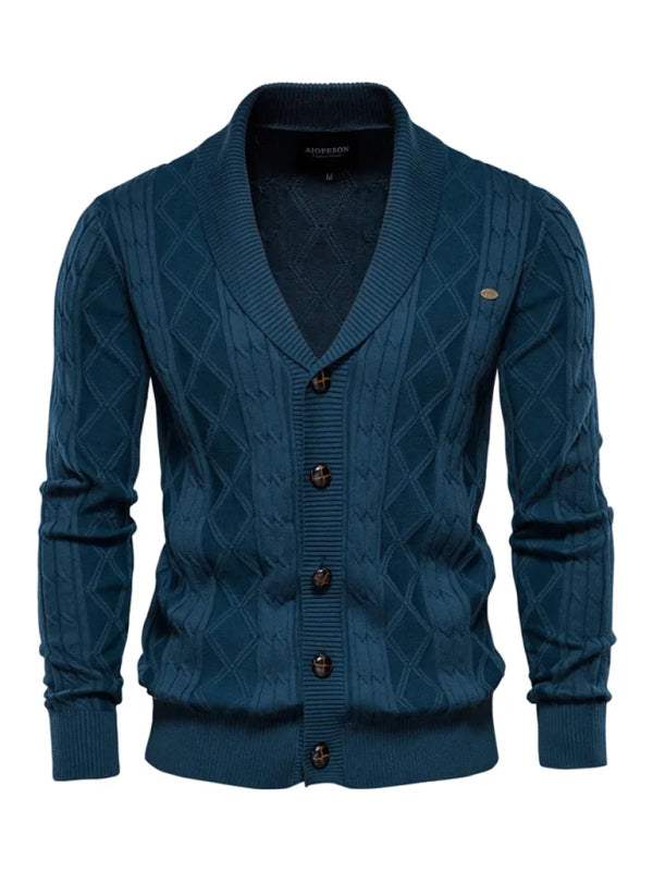 Chic Autumn-Winter Self-Designed Knit Cardigan for Men - MENLL