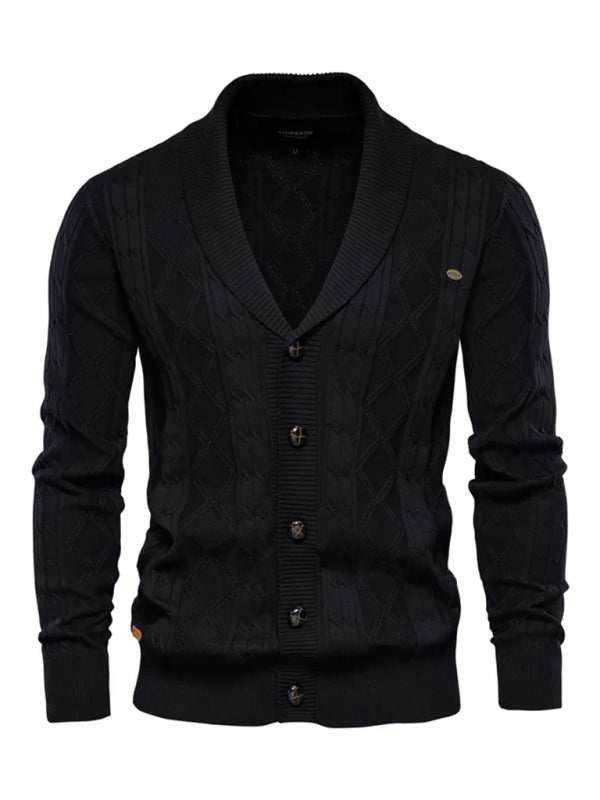 Chic Autumn-Winter Self-Designed Knit Cardigan for Men - MENLL