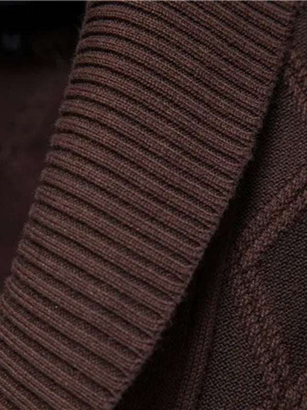Chic Autumn-Winter Self-Designed Knit Cardigan for Men - MENLL
