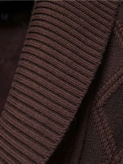 Chic Autumn-Winter Self-Designed Knit Cardigan for Men - MENLL
