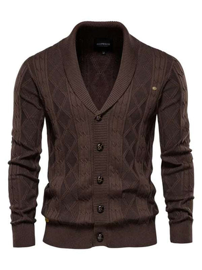 Chic Autumn-Winter Self-Designed Knit Cardigan for Men - MENLL
