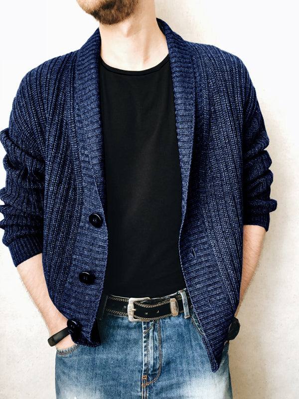 Chic Men's Open Front Ribbed Cardigan - Versatile Layering Essential for Every Season - MENLL