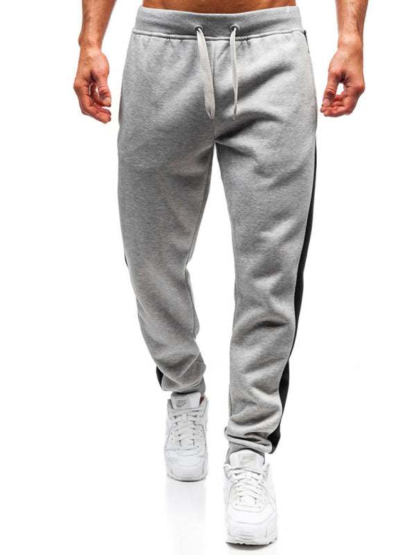 Chic Men's Casual Stitch Detail Pencil Trousers for Effortless Style - MENLL